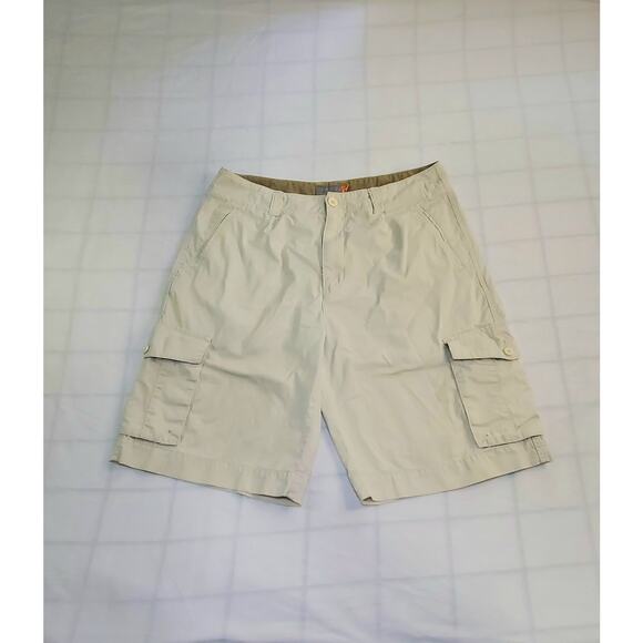 Quiksilver Size 33 Hybrid Boardshorts Mens Beige Cargo Swim Shorts Pockets Ca13 - Picture 1 of 7